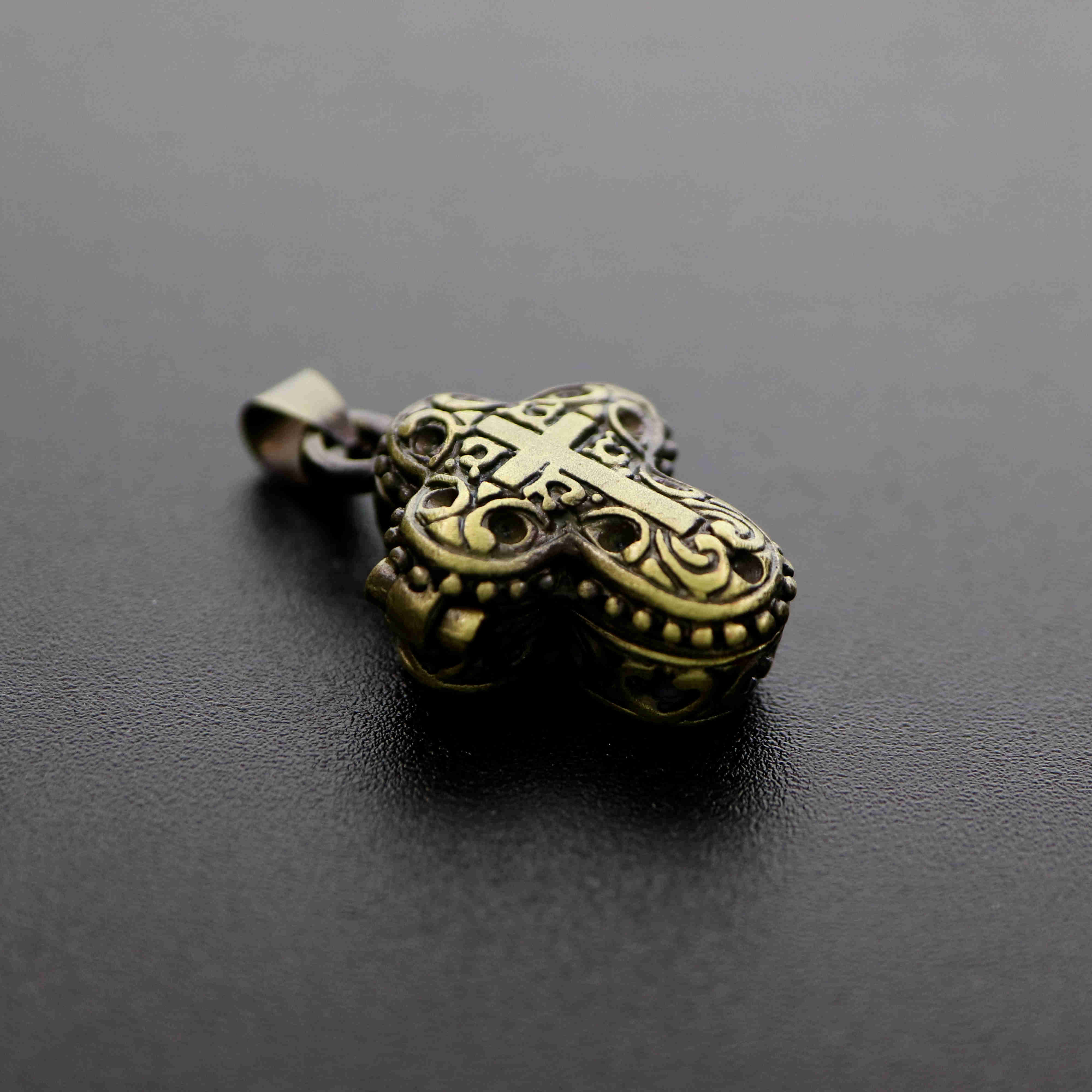 5pcs Pendant DIY Brass Bronze Copper European Antique Style Cross Prayer Box Photo Locket Jewelry - Click Image to Close
